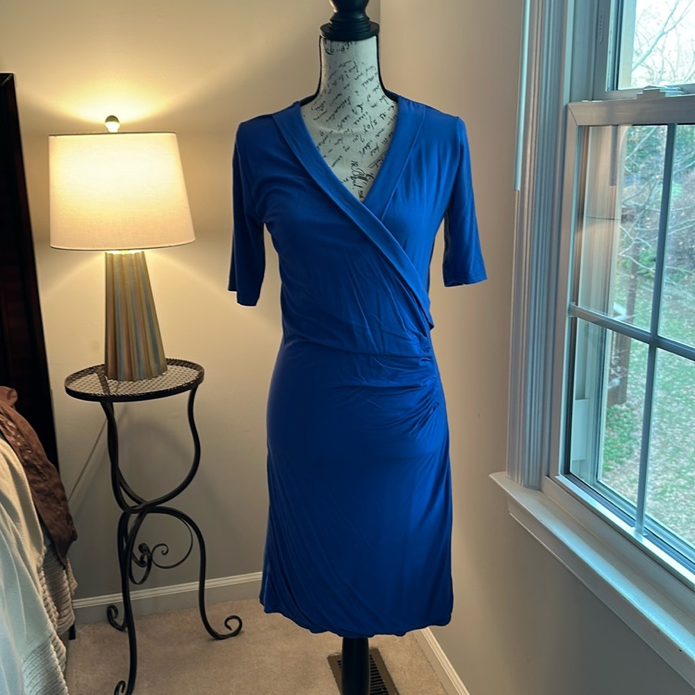 Nine 1 Eight blue 3/4 sleeve dress